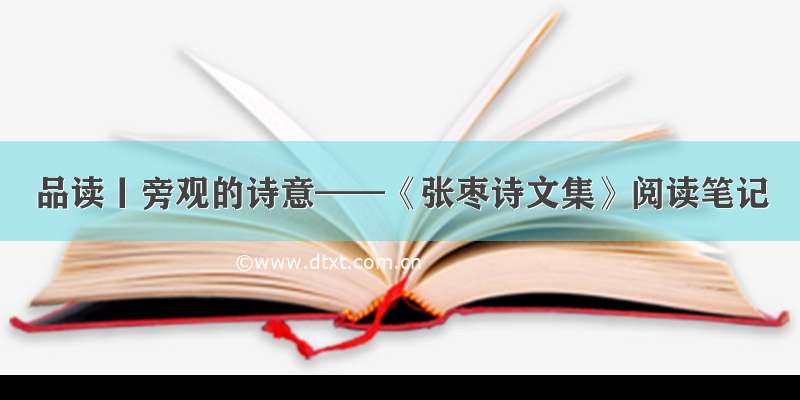 品读丨旁观的诗意——《张枣诗文集》阅读笔记