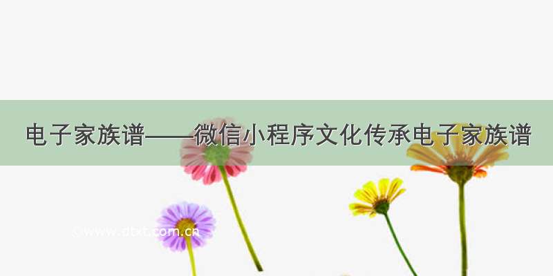 电子家族谱——微信小程序文化传承电子家族谱