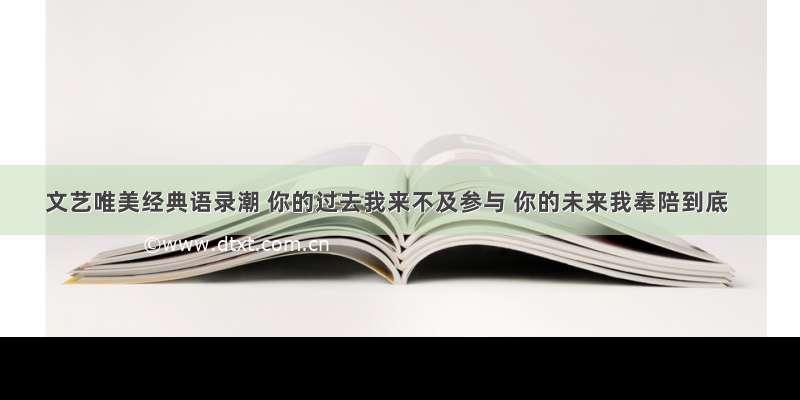 文艺唯美经典语录潮 你的过去我来不及参与 你的未来我奉陪到底