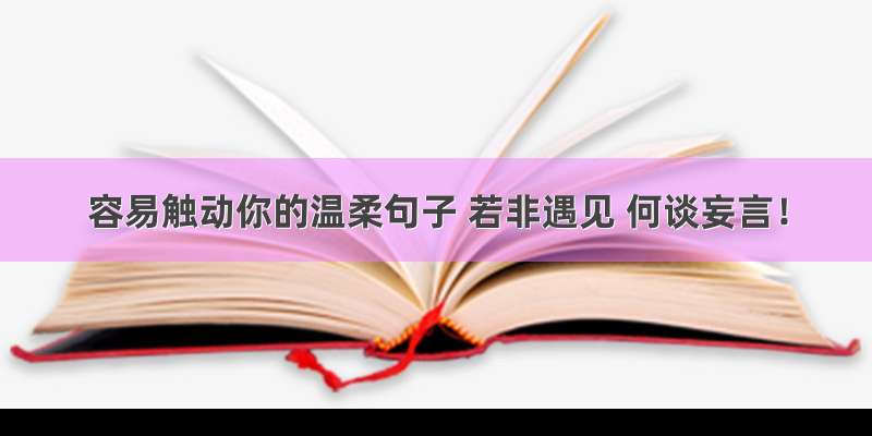 容易触动你的温柔句子 若非遇见 何谈妄言！