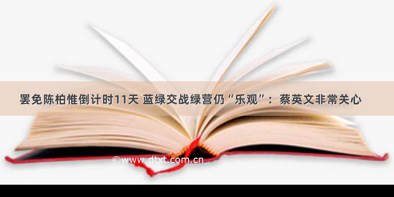 罢免陈柏惟倒计时11天 蓝绿交战绿营仍“乐观”：蔡英文非常关心