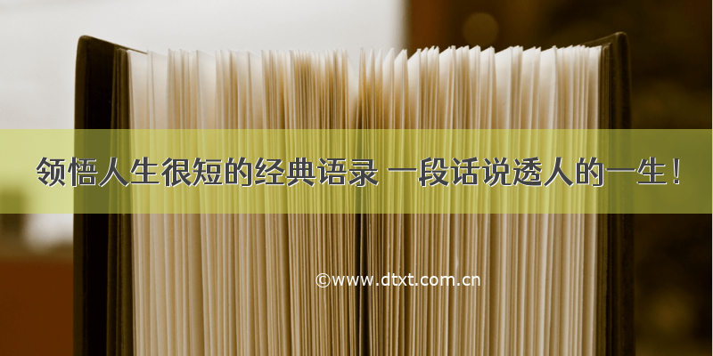 领悟人生很短的经典语录 一段话说透人的一生！