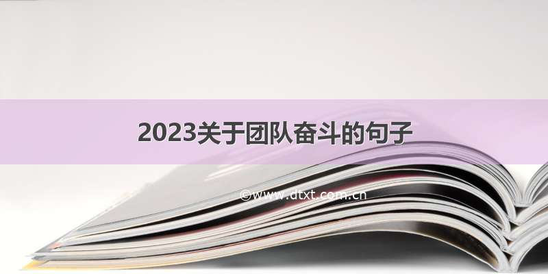 2023关于团队奋斗的句子