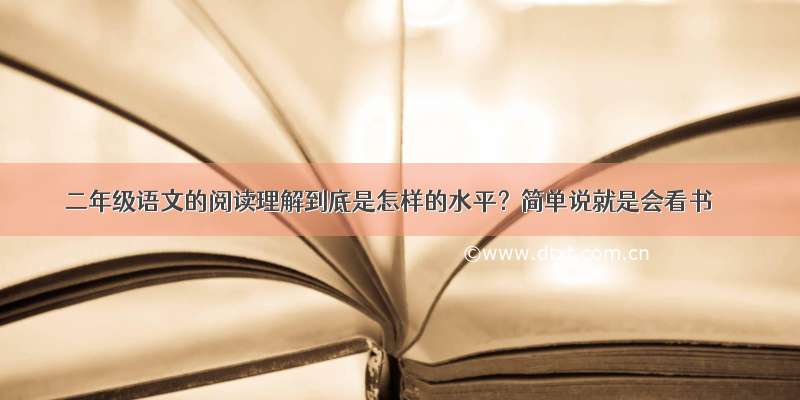 二年级语文的阅读理解到底是怎样的水平？简单说就是会看书