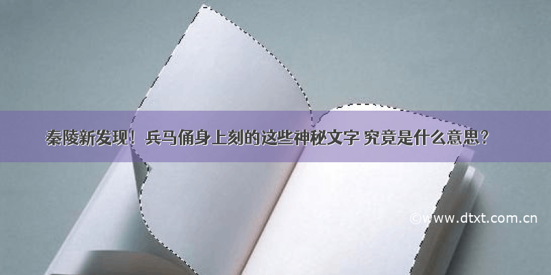 秦陵新发现！兵马俑身上刻的这些神秘文字 究竟是什么意思？