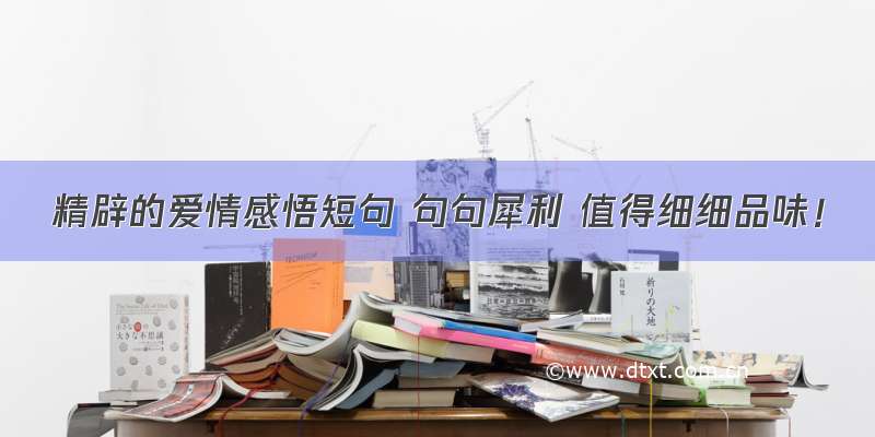 精辟的爱情感悟短句 句句犀利 值得细细品味！