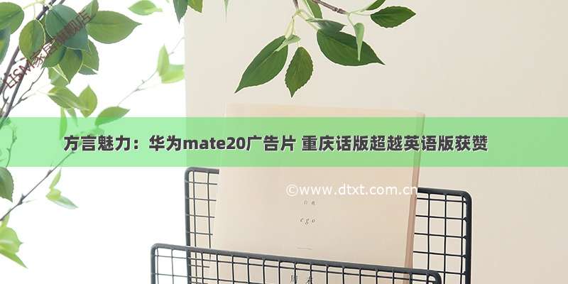 方言魅力：华为mate20广告片 重庆话版超越英语版获赞