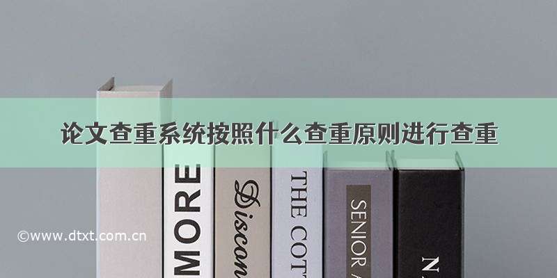 论文查重系统按照什么查重原则进行查重