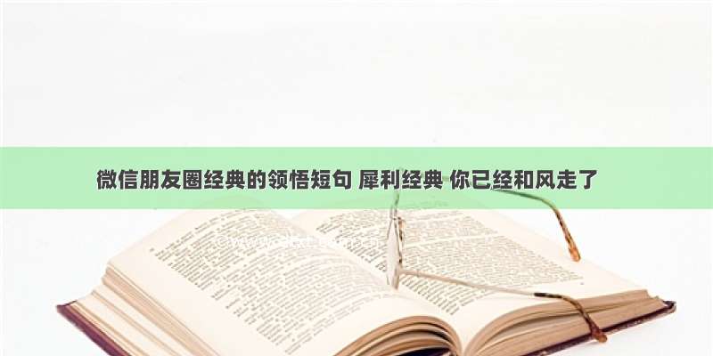 微信朋友圈经典的领悟短句 犀利经典 你已经和风走了