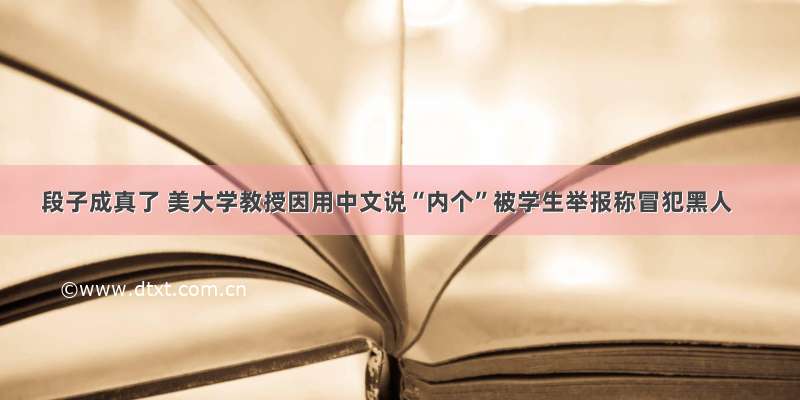 段子成真了 美大学教授因用中文说“内个”被学生举报称冒犯黑人