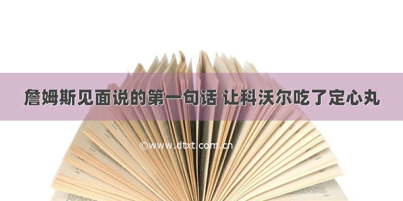 詹姆斯见面说的第一句话 让科沃尔吃了定心丸