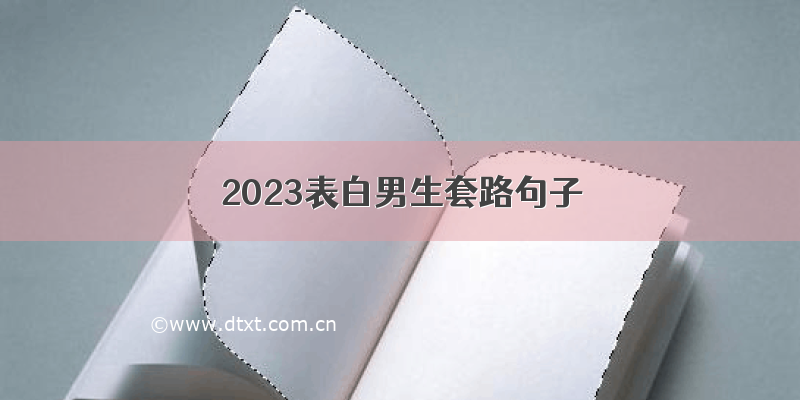 2023表白男生套路句子