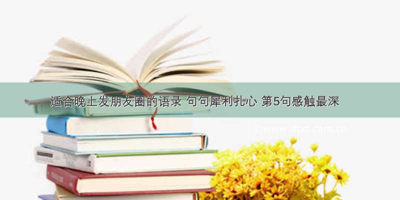 适合晚上发朋友圈的语录 句句犀利扎心 第5句感触最深