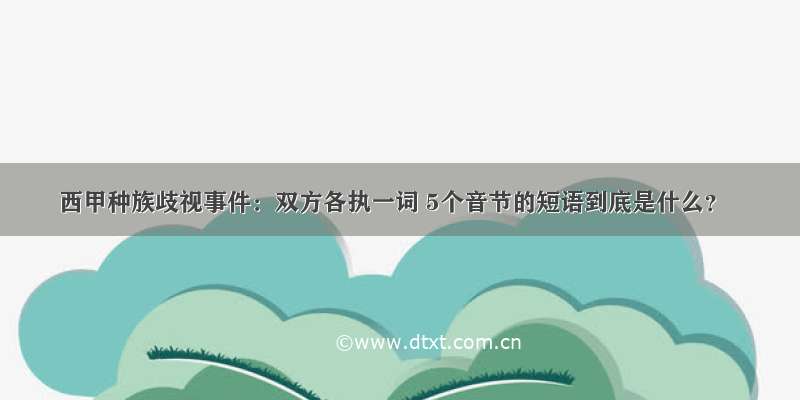 西甲种族歧视事件：双方各执一词 5个音节的短语到底是什么？