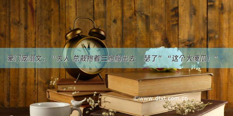 豪门宠溺文：“夫人 总裁抱着三胞胎出去嘚瑟了”“这个大傻瓜！”