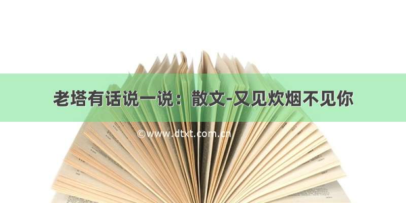 老塔有话说一说：散文-又见炊烟不见你