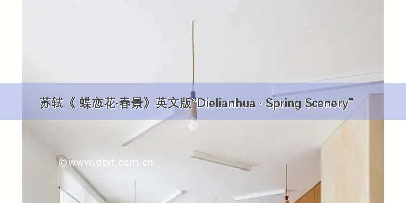 苏轼《 蝶恋花·春景》英文版“Dielianhua · Spring Scenery”