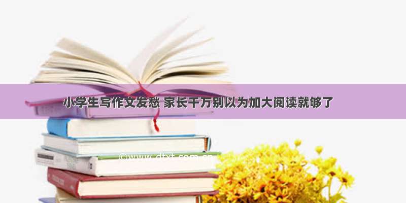 小学生写作文发愁 家长千万别以为加大阅读就够了