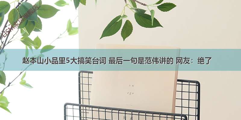 赵本山小品里5大搞笑台词 最后一句是范伟讲的 网友：绝了