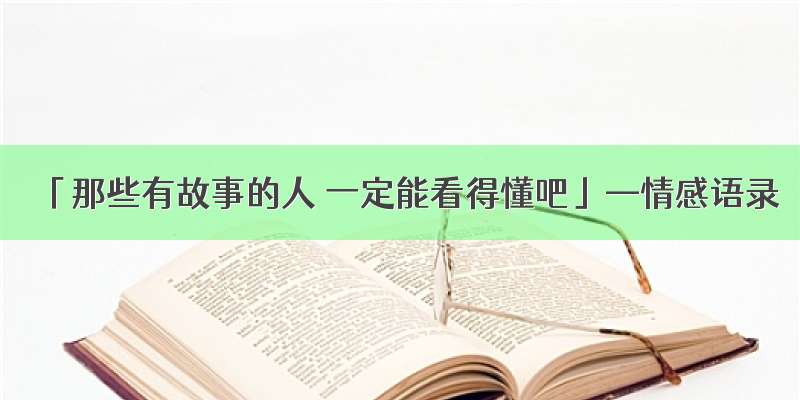 「那些有故事的人 一定能看得懂吧」—情感语录