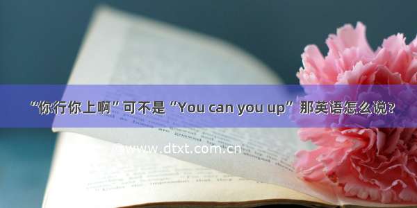 “你行你上啊”可不是“You can you up” 那英语怎么说？