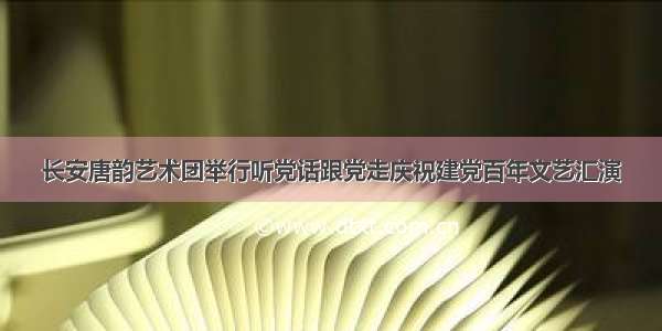 长安唐韵艺术团举行听党话跟党走庆祝建党百年文艺汇演