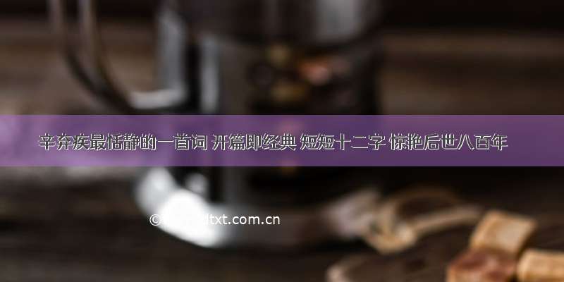 辛弃疾最恬静的一首词 开篇即经典 短短十二字 惊艳后世八百年