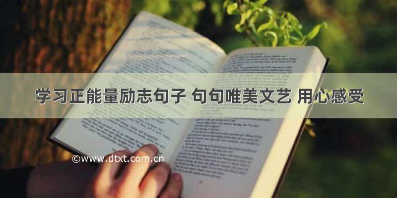 学习正能量励志句子 句句唯美文艺 用心感受