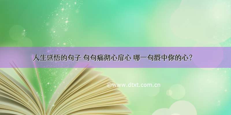 人生感悟的句子 句句痛彻心扉心 哪一句戳中你的心？