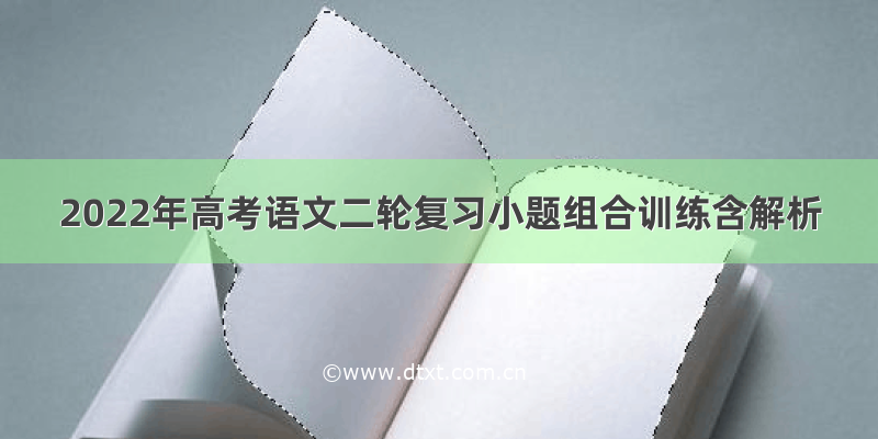 2022年高考语文二轮复习小题组合训练含解析