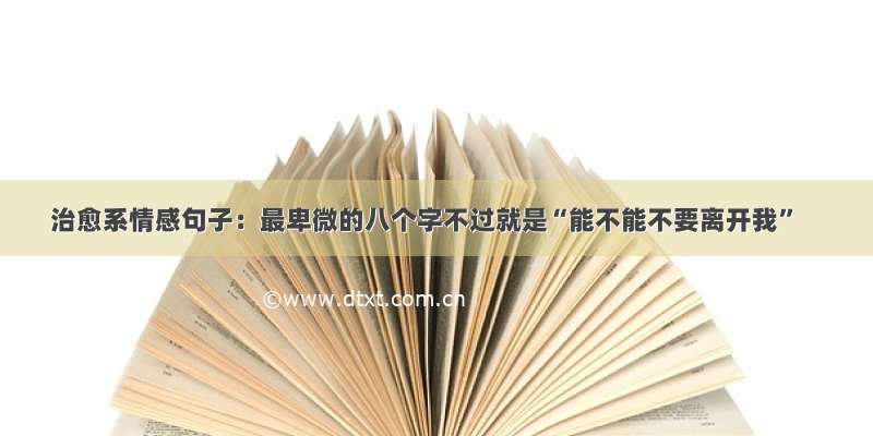 治愈系情感句子：最卑微的八个字不过就是“能不能不要离开我”