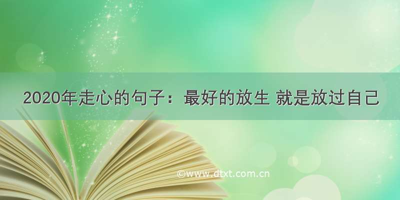 2020年走心的句子：最好的放生 就是放过自己