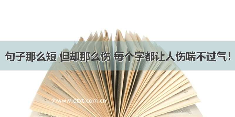 句子那么短 但却那么伤 每个字都让人伤喘不过气！