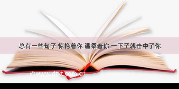 总有一些句子 惊艳着你 温柔着你 一下子就击中了你