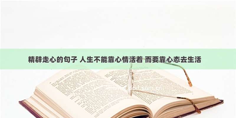 精辟走心的句子 人生不能靠心情活着 而要靠心态去生活