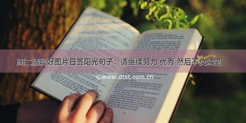 周二清晨好图片日签阳光句子：请继续努力 优秀 然后不负众望