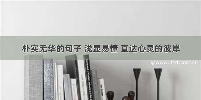 朴实无华的句子 浅显易懂 直达心灵的彼岸