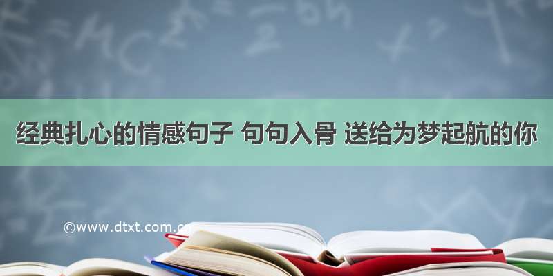 经典扎心的情感句子 句句入骨 送给为梦起航的你