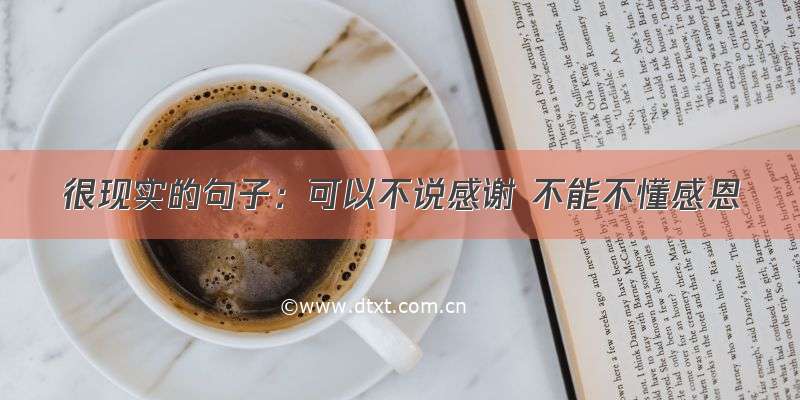 很现实的句子：可以不说感谢 不能不懂感恩