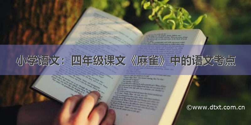 小学语文：四年级课文《麻雀》中的语文考点