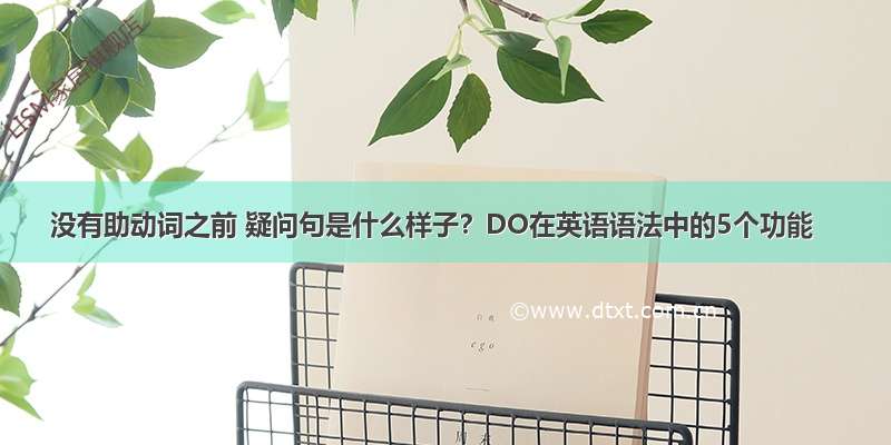 没有助动词之前 疑问句是什么样子？DO在英语语法中的5个功能