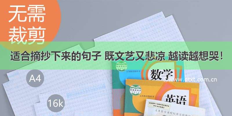 适合摘抄下来的句子 既文艺又悲凉 越读越想哭！