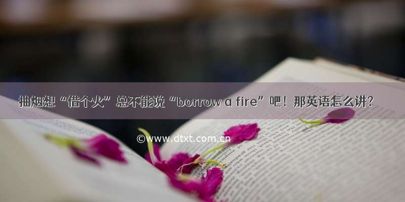 抽烟想“借个火”总不能说“borrow a fire”吧！那英语怎么讲？