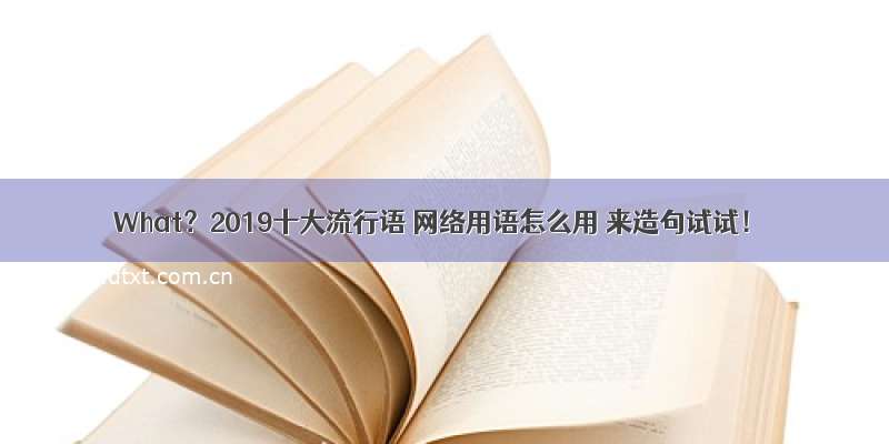 What？2019十大流行语 网络用语怎么用 来造句试试！