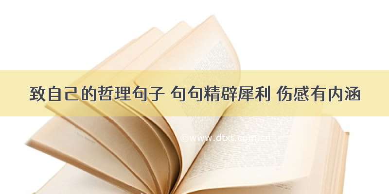 致自己的哲理句子 句句精辟犀利 伤感有内涵