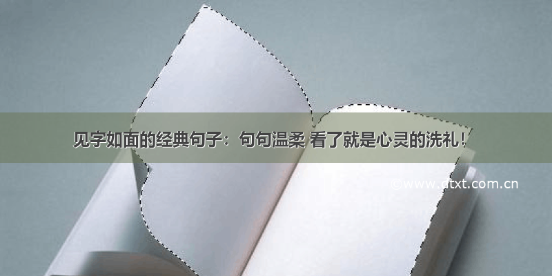 见字如面的经典句子：句句温柔 看了就是心灵的洗礼！