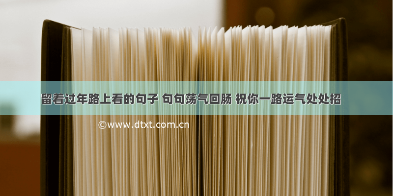 留着过年路上看的句子 句句荡气回肠 祝你一路运气处处招