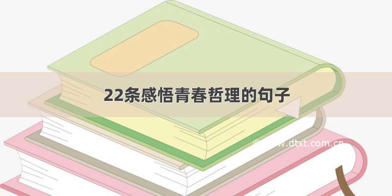 22条感悟青春哲理的句子