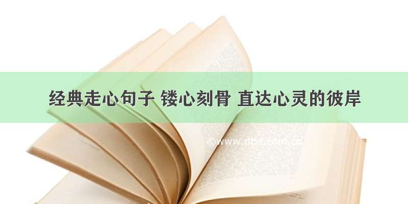 经典走心句子 镂心刻骨 直达心灵的彼岸