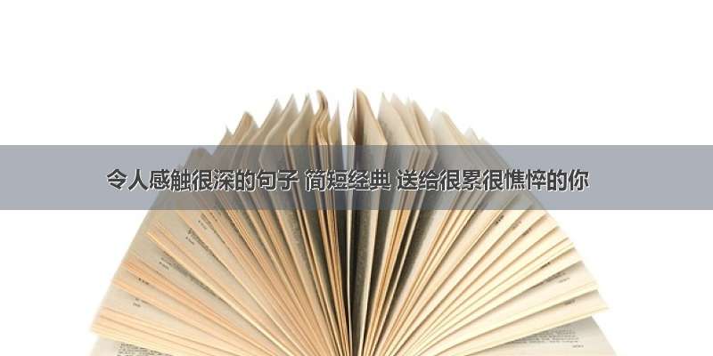 令人感触很深的句子 简短经典 送给很累很憔悴的你